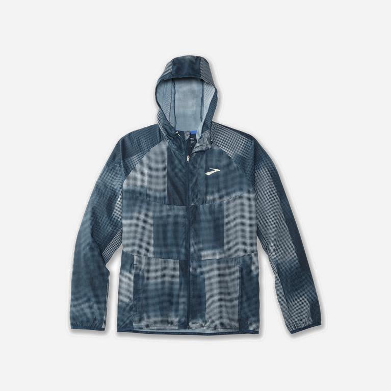 Brooks Canopy Australia - Men's Running Jackets - Indigo Rush Altitude Print (093864-BXM)